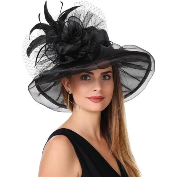Women's Organza Church British Fascinator Hat - Picture 1 of 5
